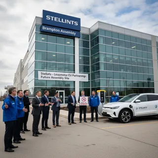 Stellantis facility with modern exterior, symbolizing potential Chinese EV assembly operations.