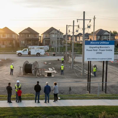 Modernized electricity grid infrastructure in Brampton, Canada, with Alectra, reflecting a significant utility investment.