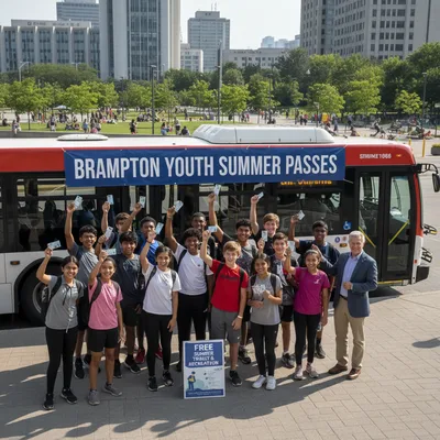Youth aged 12-16 in Brampton can receive free summer transit passes to access rides and recreation programs in the city.