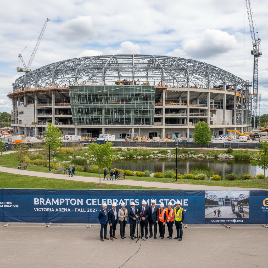 Brampton celebrates milestone in Victoria Park Arena rebuild
