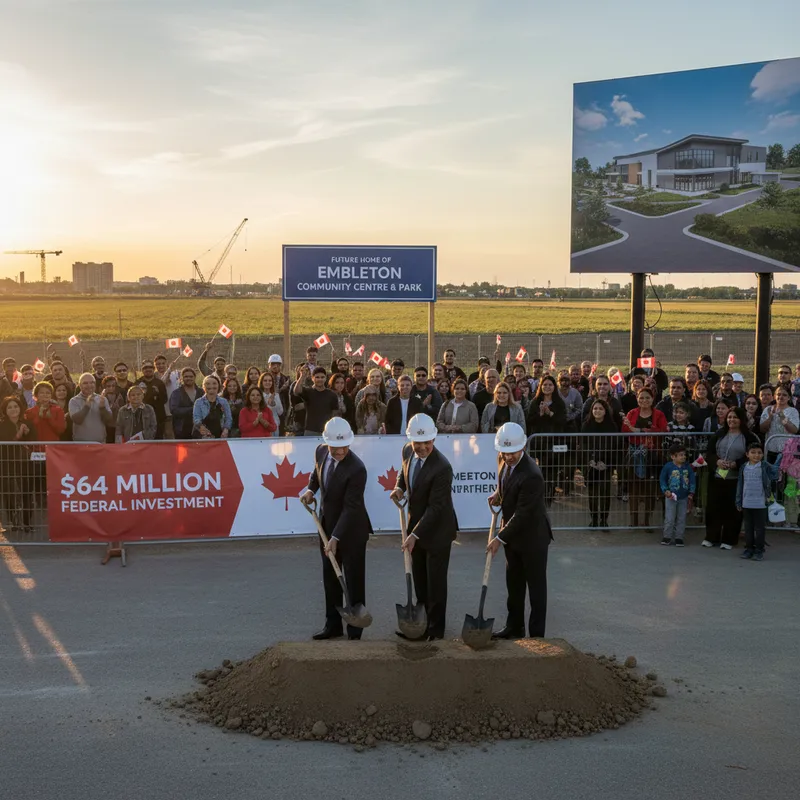 Federal funding announcement for Embleton Community Centre and Park in Brampton.