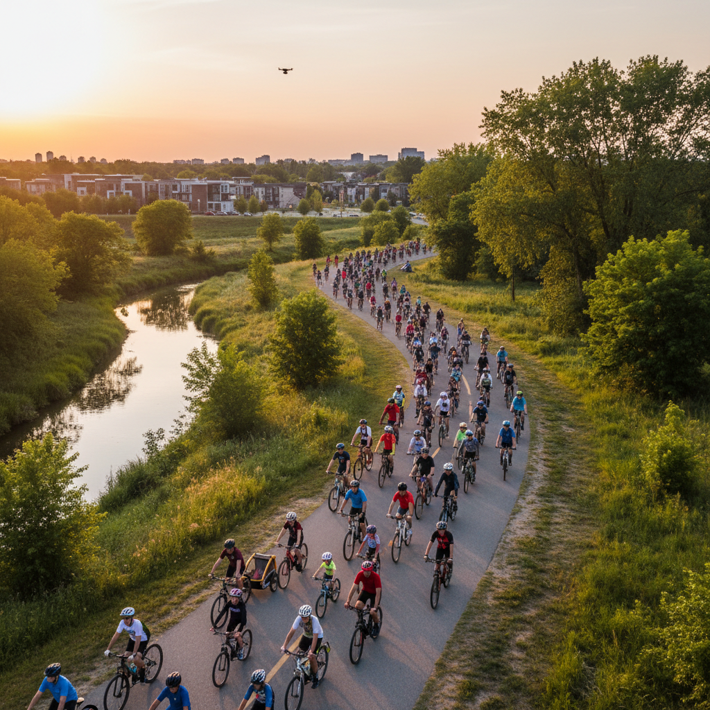 Cyclists of all ages traverse Brampton trails during the annual Bike the Creek event.